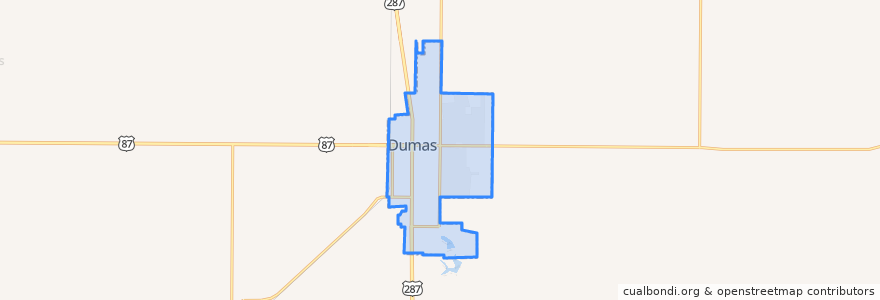 Mapa de ubicacion de Dumas.