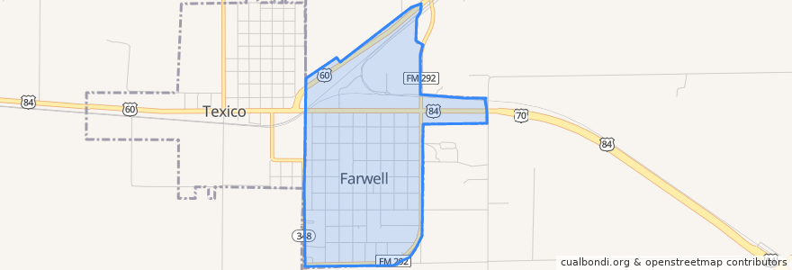 Mapa de ubicacion de Farwell.