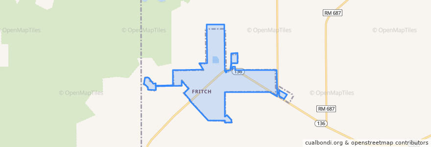 Mapa de ubicacion de Fritch.