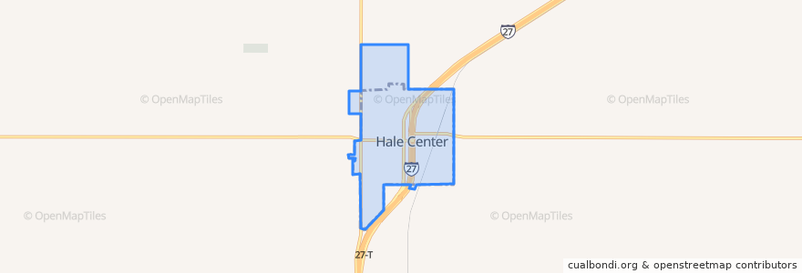 Mapa de ubicacion de Hale Center.