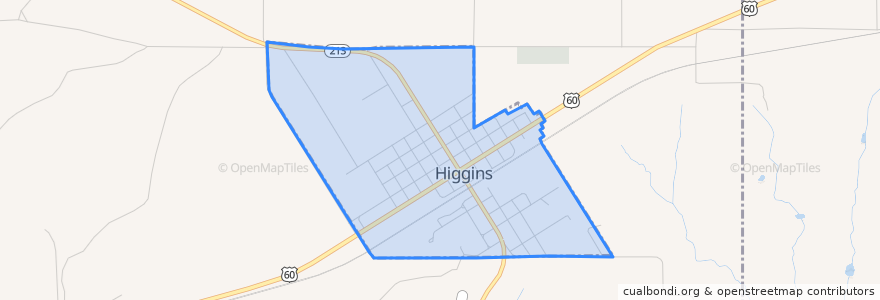 Mapa de ubicacion de Higgins.