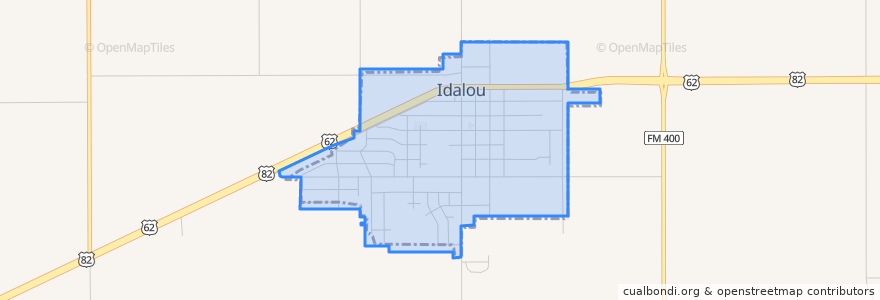 Mapa de ubicacion de Idalou.