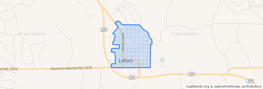 Mapa de ubicacion de Lefors.