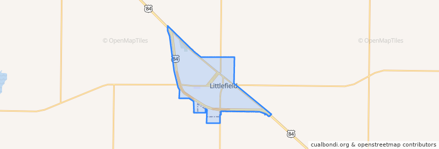 Mapa de ubicacion de Littlefield.