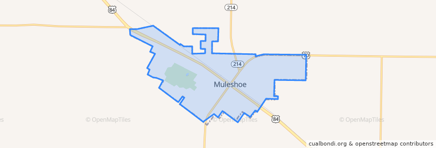 Mapa de ubicacion de Muleshoe.