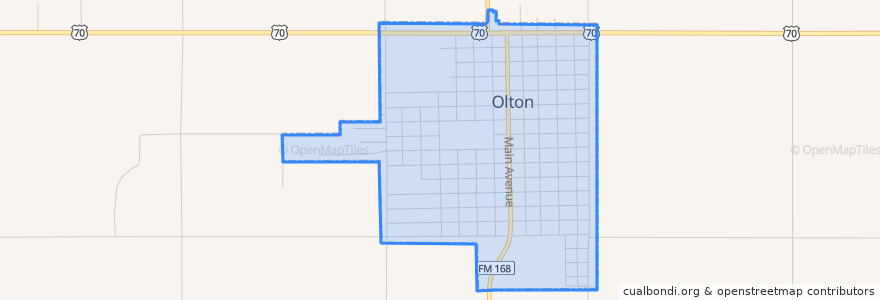 Mapa de ubicacion de Olton.
