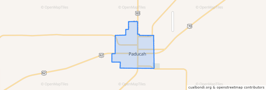 Mapa de ubicacion de Paducah.