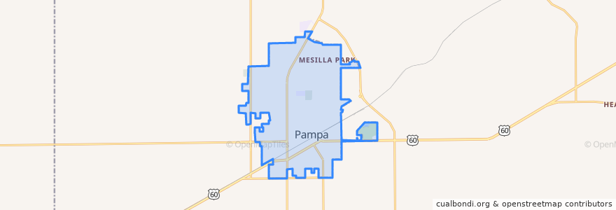 Mapa de ubicacion de Pampa.