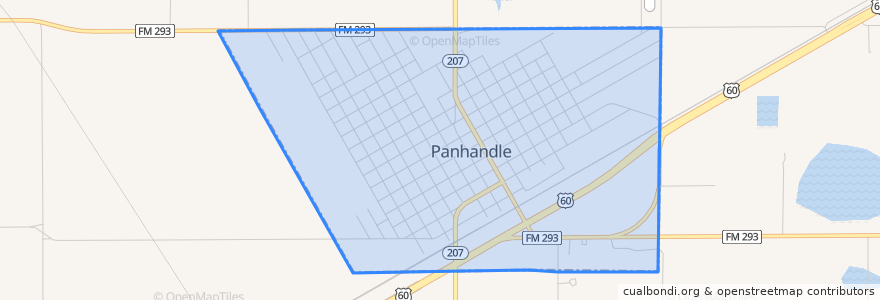 Mapa de ubicacion de Panhandle.