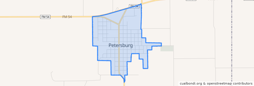 Mapa de ubicacion de Petersburg.