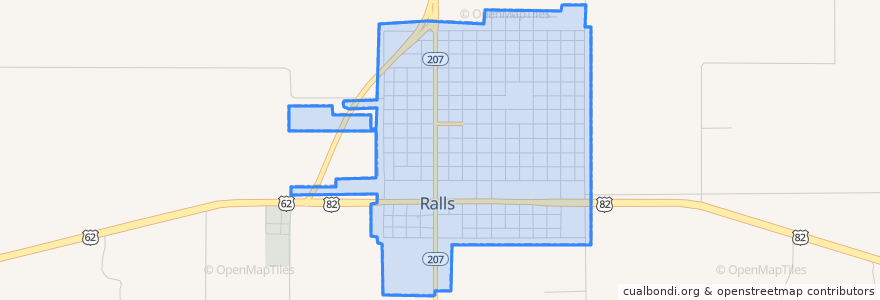 Mapa de ubicacion de Ralls.