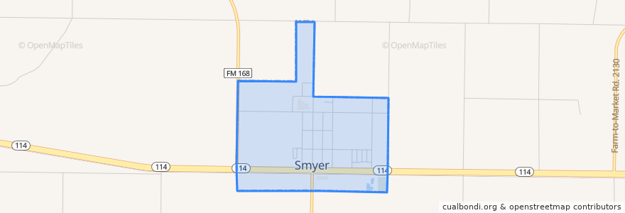 Mapa de ubicacion de Smyer.