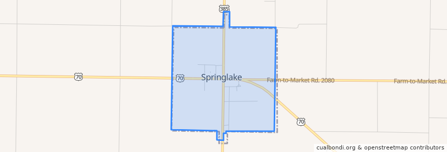 Mapa de ubicacion de Springlake.