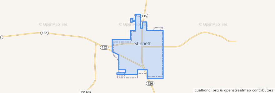 Mapa de ubicacion de Stinnett.