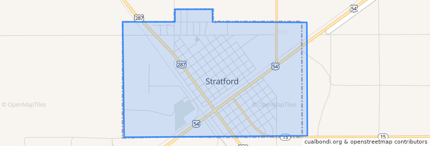 Mapa de ubicacion de Stratford.