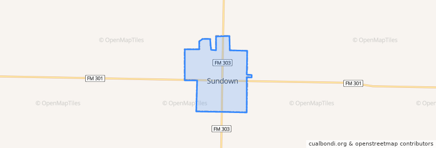 Mapa de ubicacion de Sundown.