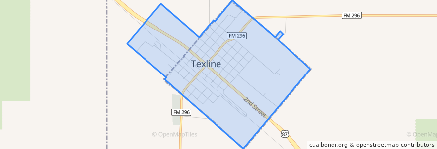 Mapa de ubicacion de Texline.