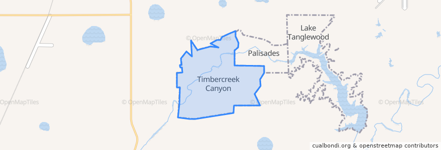 Mapa de ubicacion de Timbercreek Canyon.