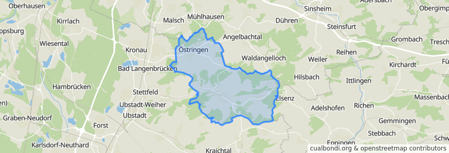 Mapa de ubicacion de Östringen.