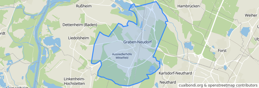 Mapa de ubicacion de Graben-Neudorf.