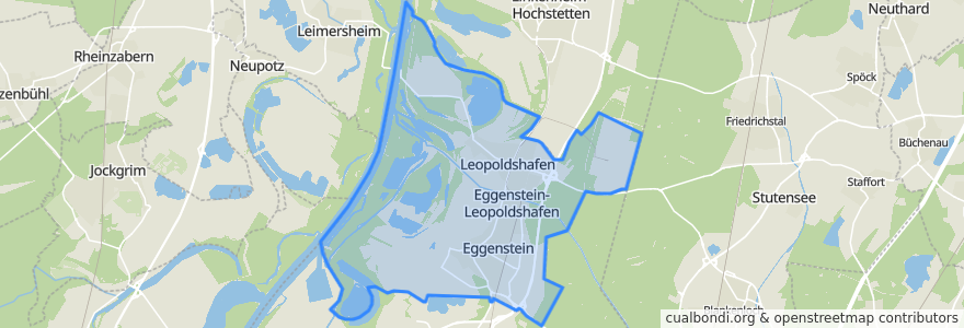 Mapa de ubicacion de Eggenstein-Leopoldshafen.