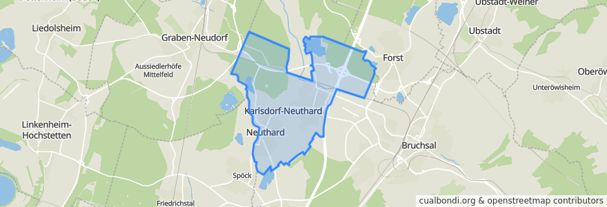 Mapa de ubicacion de Karlsdorf-Neuthard.