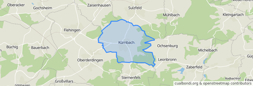 Mapa de ubicacion de Kürnbach.