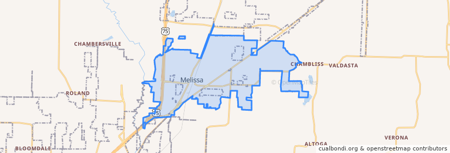 Mapa de ubicacion de Melissa.
