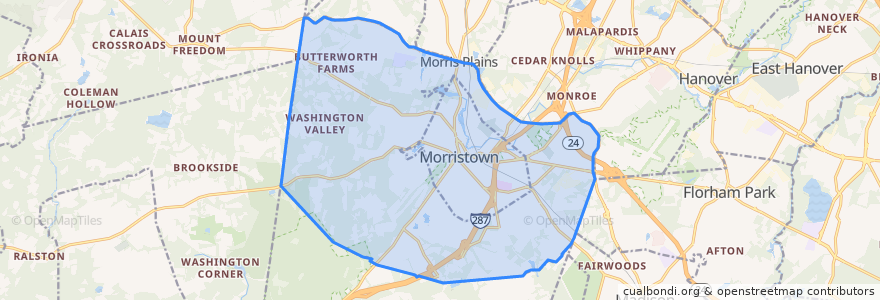 Mapa de ubicacion de Morris Township.