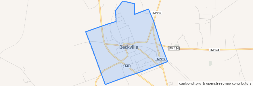 Mapa de ubicacion de Beckville.