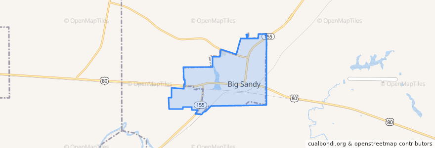 Mapa de ubicacion de Big Sandy.