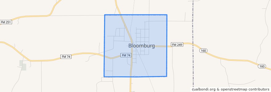 Mapa de ubicacion de Bloomburg.