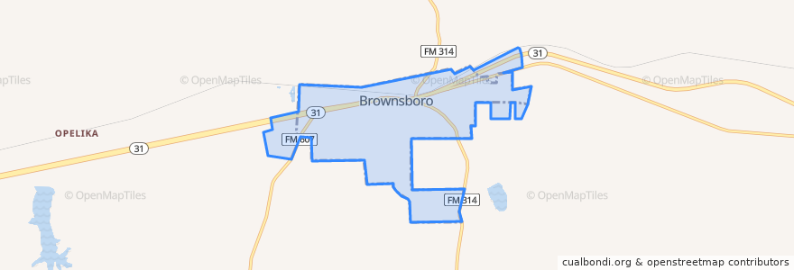Mapa de ubicacion de Brownsboro.