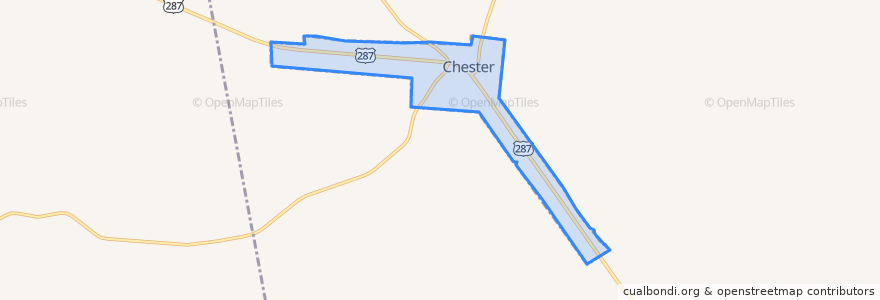 Mapa de ubicacion de Chester.