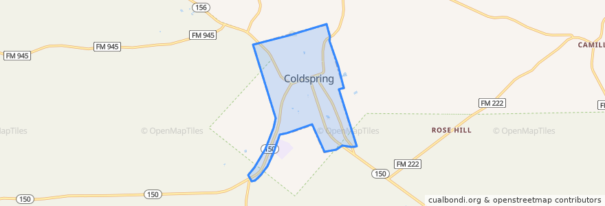 Mapa de ubicacion de Coldspring.