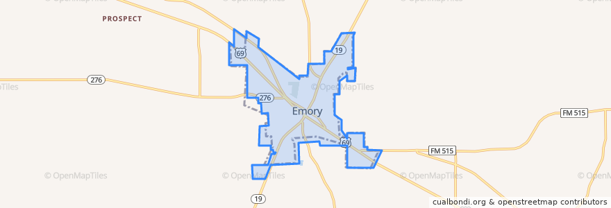 Mapa de ubicacion de Emory.