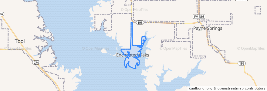 Mapa de ubicacion de Enchanted Oaks.