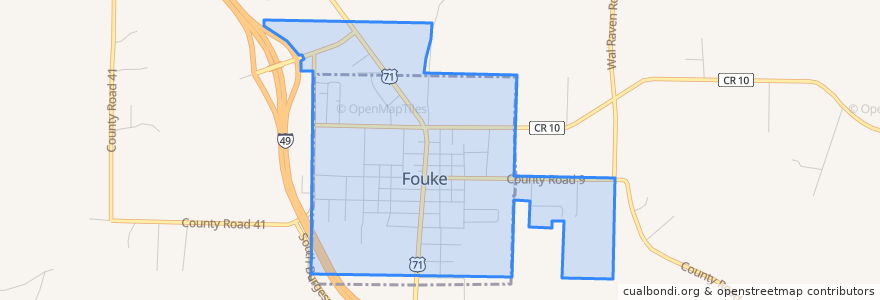 Mapa de ubicacion de Fouke.