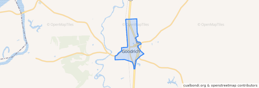 Mapa de ubicacion de Goodrich.