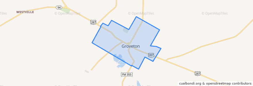 Mapa de ubicacion de Groveton.