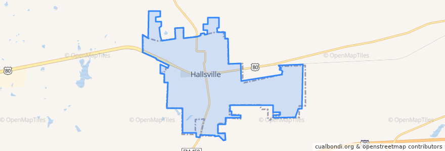 Mapa de ubicacion de Hallsville.