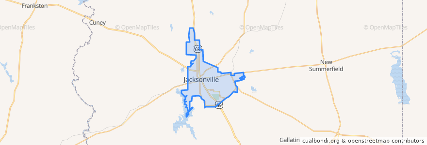 Mapa de ubicacion de Jacksonville.