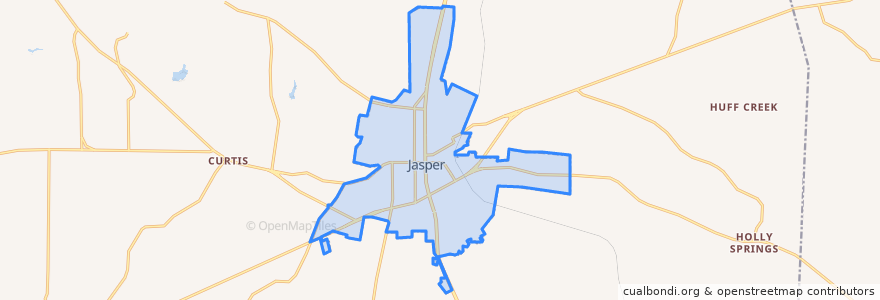 Mapa de ubicacion de Jasper.