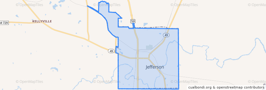 Mapa de ubicacion de Jefferson.