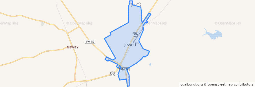 Mapa de ubicacion de Jewett.