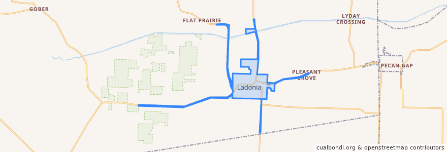 Mapa de ubicacion de Ladonia.
