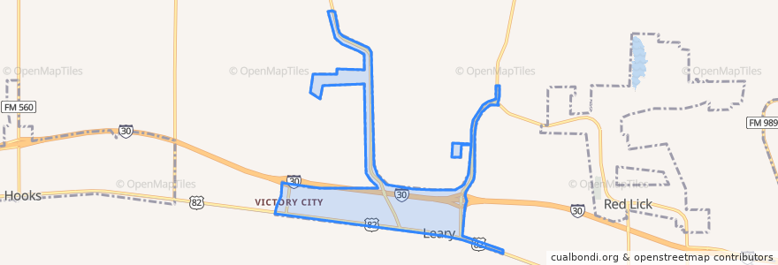 Mapa de ubicacion de Leary.