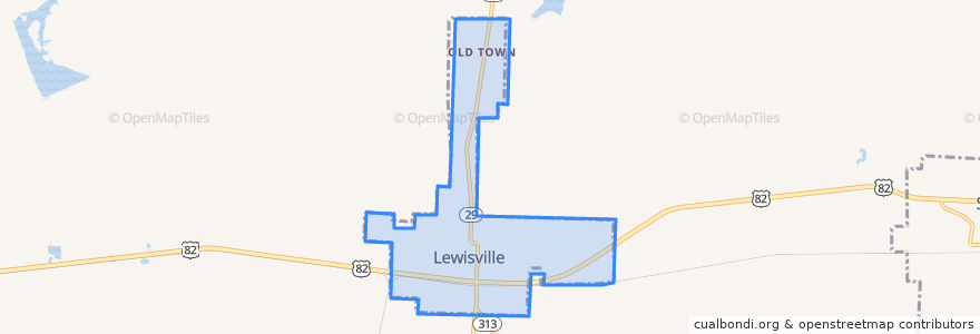 Mapa de ubicacion de Lewisville.