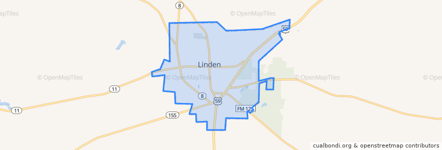 Mapa de ubicacion de Linden.