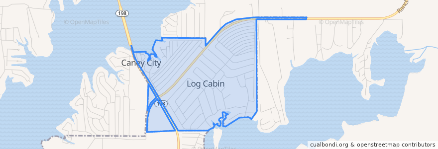 Mapa de ubicacion de Log Cabin.